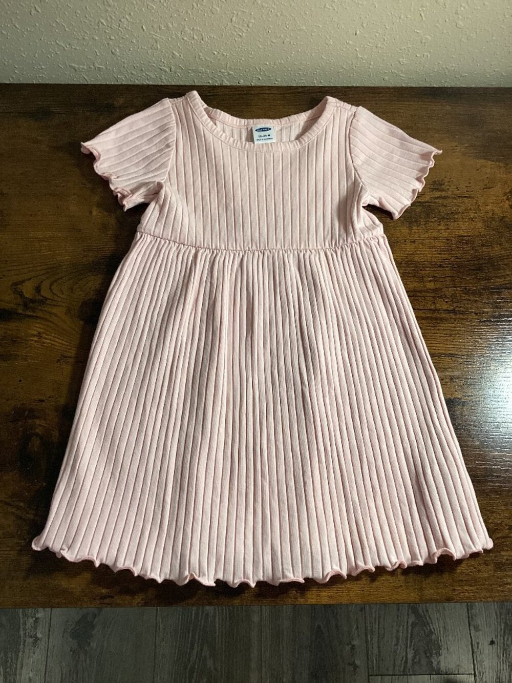 Old Navy Toddler Girls Pink Ribbed Short Sleeve Swing Dress